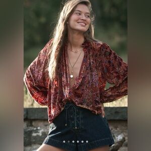 Anthropologie NWT Estela Burnout Sheer Printed Blouse